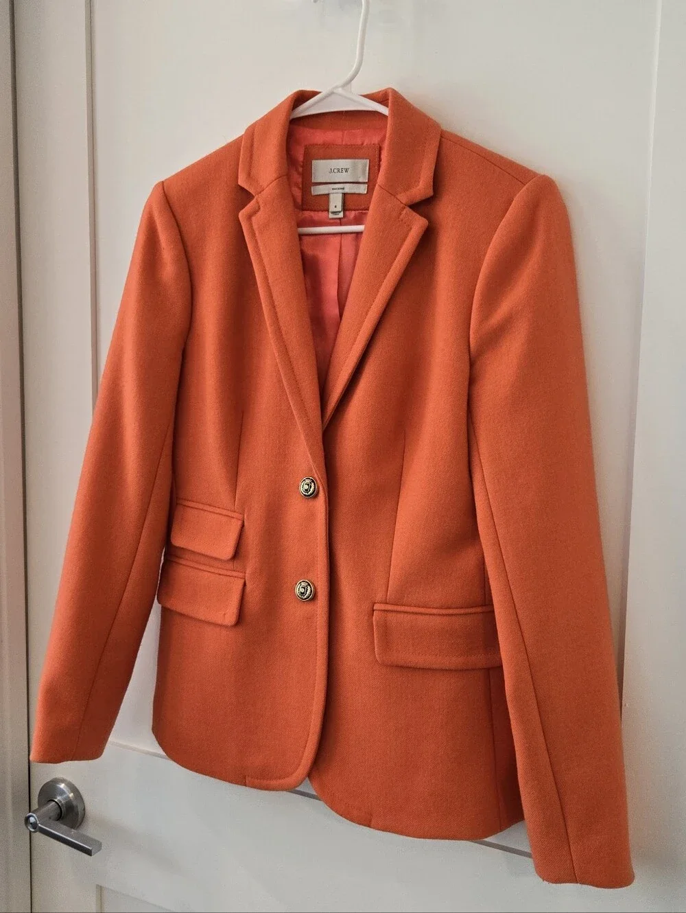 J.Crew Orange 100% Wool Blazer Sz 6